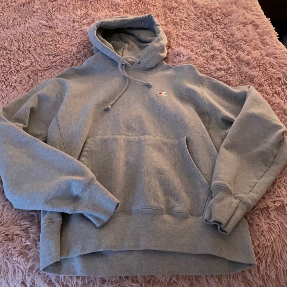 Champion grey reverse weave hoodie